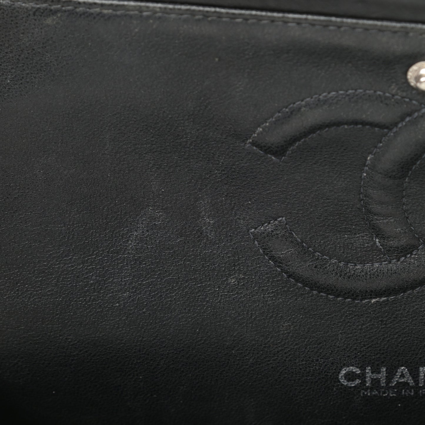 Patent Quilted Medium Double Flap Black