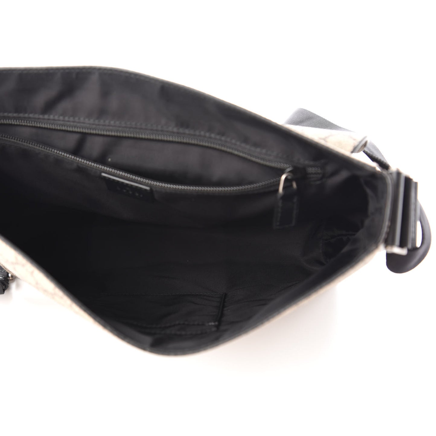 GG Supreme Monogram Web Flap Messenger Bag Black