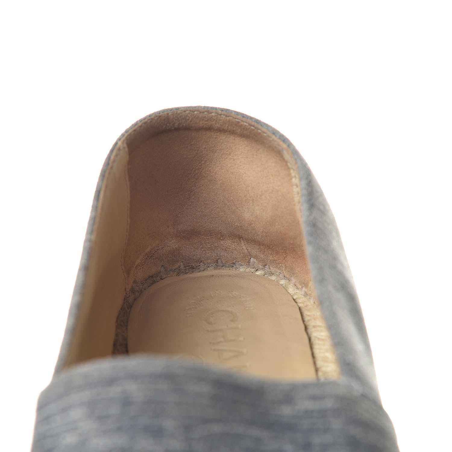 Chanel Striated Suede Espadrilles 37 Dark Grey 10 of 11