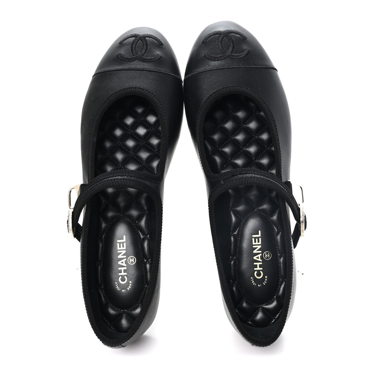 Lambskin Mary Jane Flats 40.5 Black