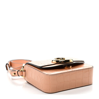 Chloe Calfskin Crocodile Embossed Mini C Double Carry Milky Orange 4 of 10