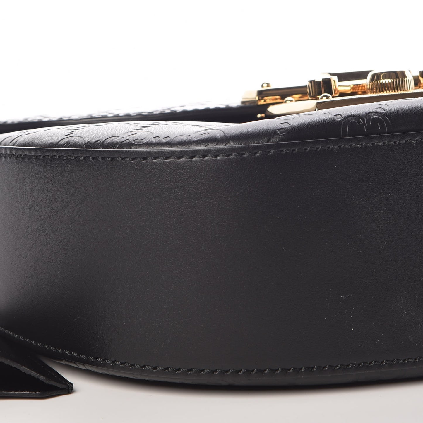 Guccissima Web Medium Padlock Messenger Shoulder Bag Black