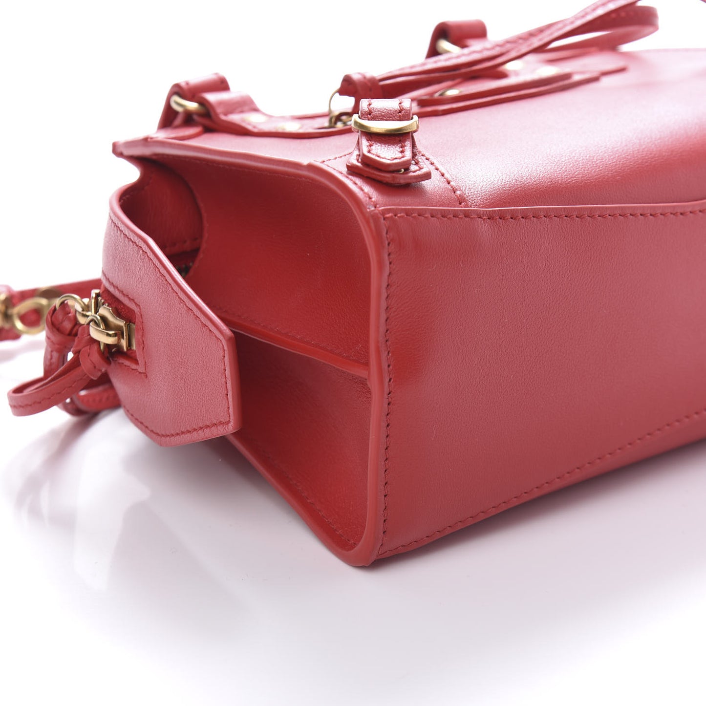 Smooth Calfskin Neo Classic Brass Hardware Mini City Red