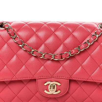 Chanel Caviar Quilted Medium Double Flap Dark Pink 8 of 10