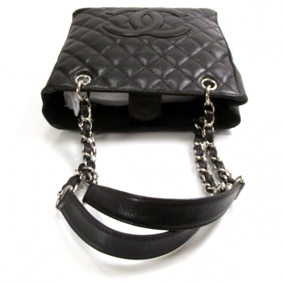 Caviar Petit Shopping Tote PST Dark Brown