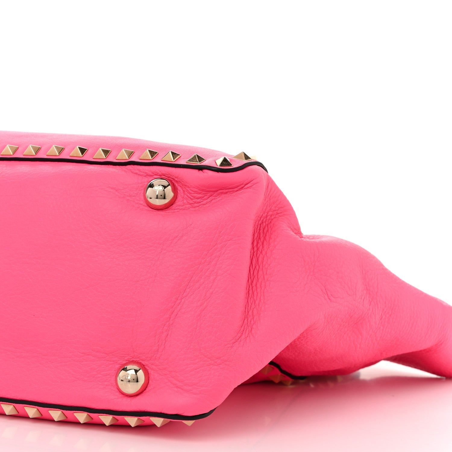 Valentino Garavani Vitello Medium Rockstud Tote Fuxia Fluo 9 of 9
