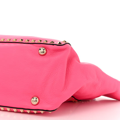 Valentino Garavani Vitello Medium Rockstud Tote Fuxia Fluo 9 of 9