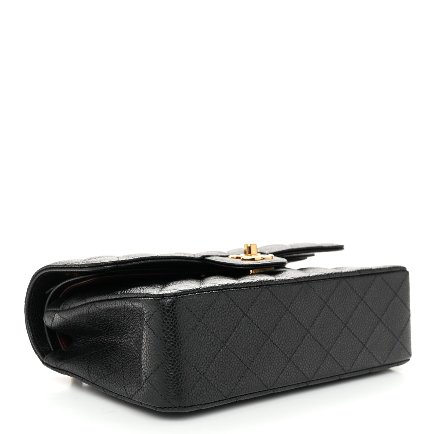 Caviar Quilted Small Double Flap Black