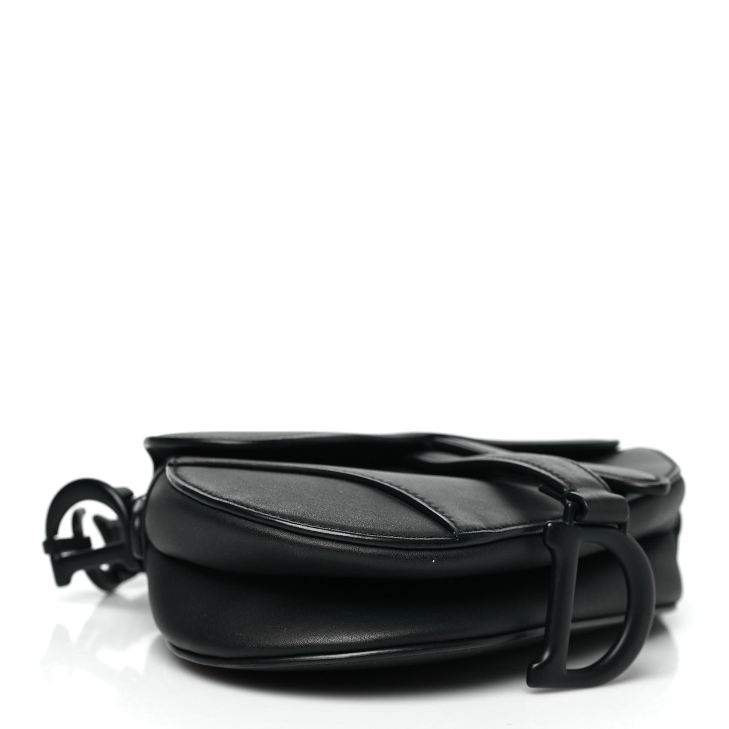 Ultra Matte Calfskin Mini Saddle Bag Black