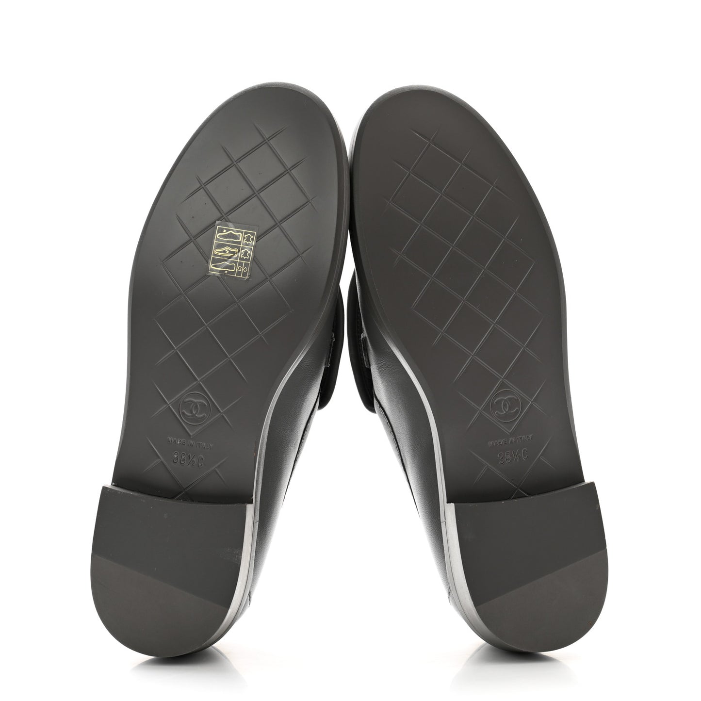 Lambskin Quilted CC Turnlock Loafers 38.5 Dark Grey