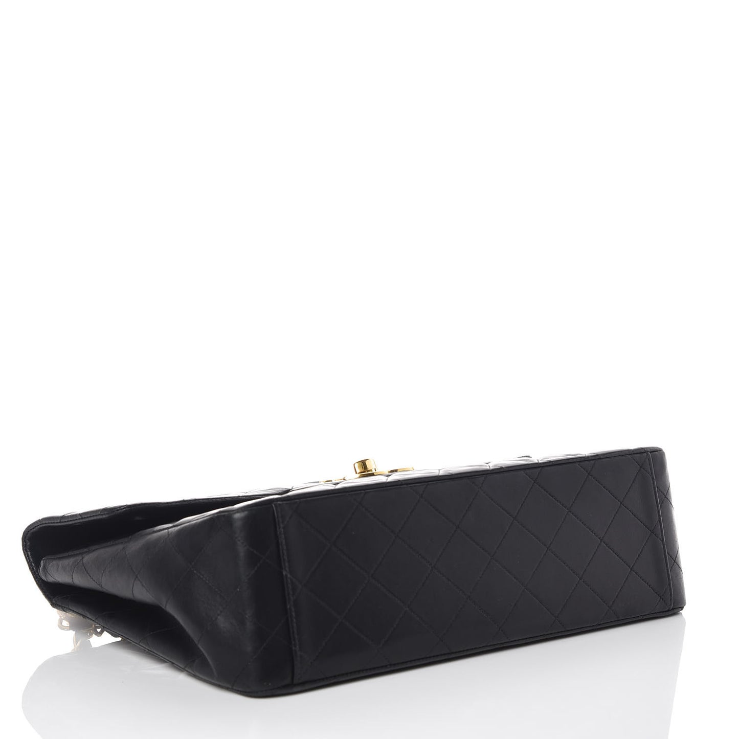 Lambskin Quilted XL Jumbo Single Flap Black