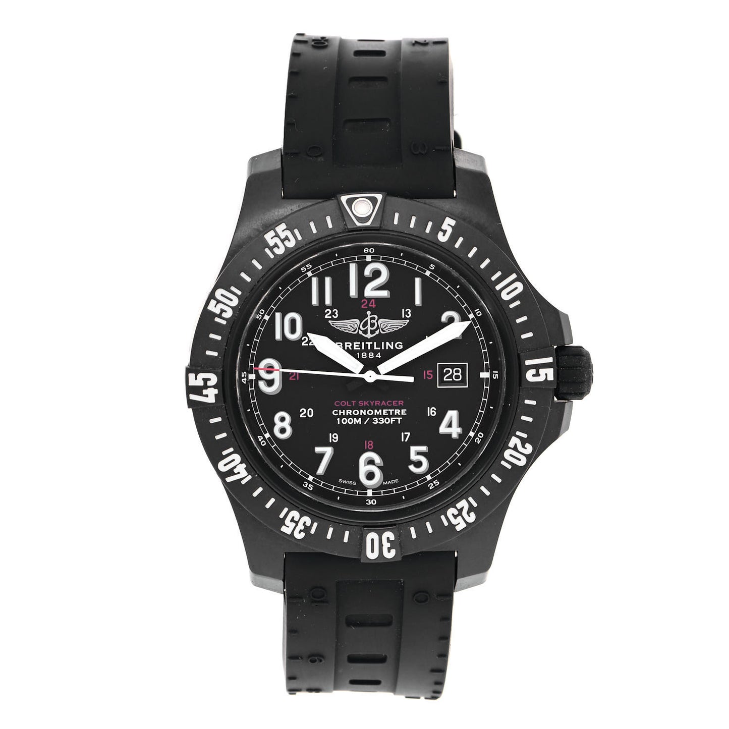 Breitlight Rubber 45mm Colt Skyracer Quartz Watch Black X74320