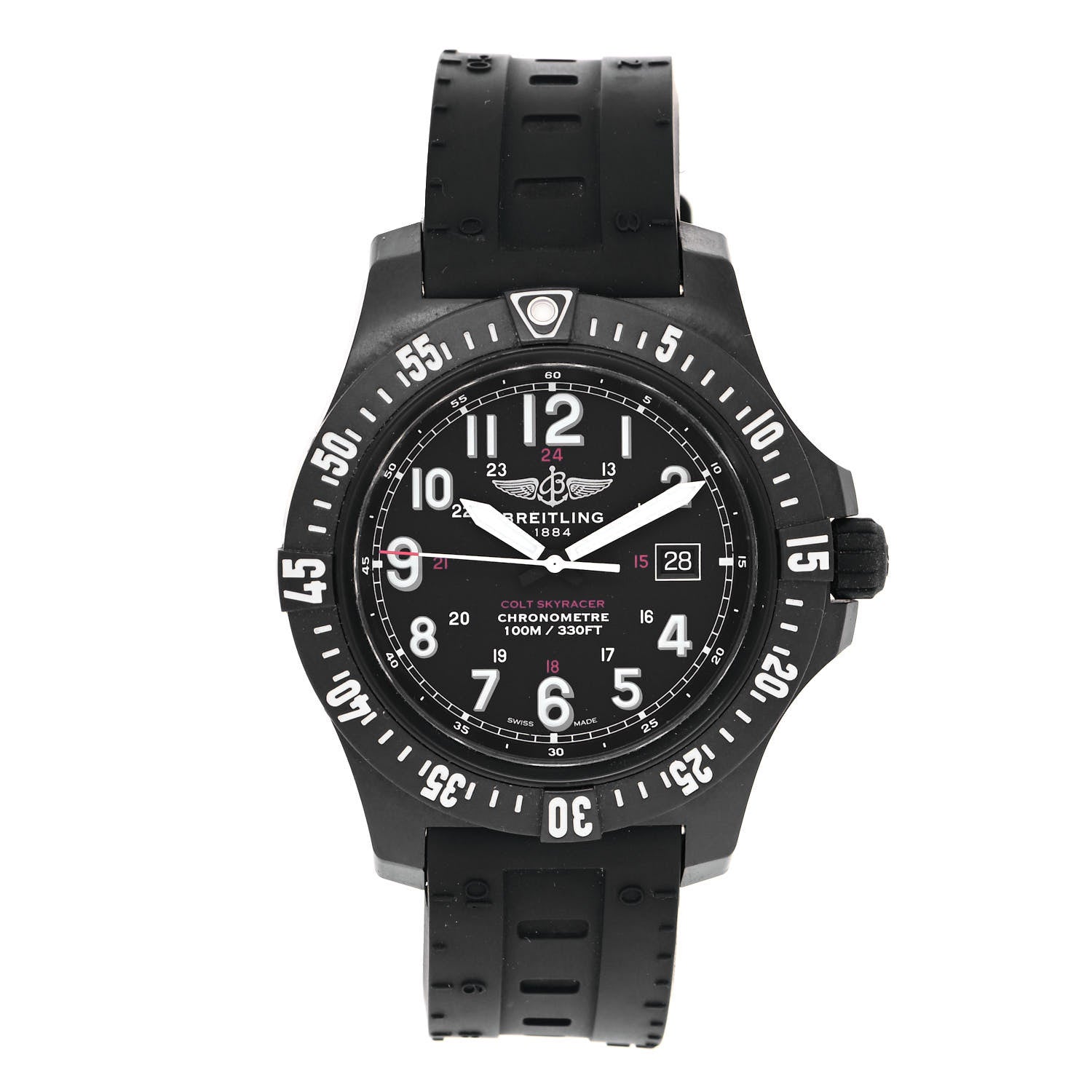 Breitling Breitlight Rubber 45mm Colt Skyracer Quartz Watch Black X74320 1 of 5
