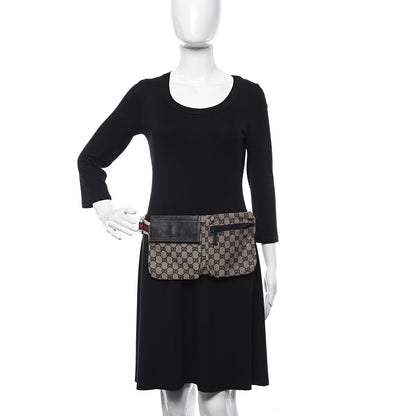 Gucci GG Monogram Web Double Pocket Belt Bag Navy 2 of 11
