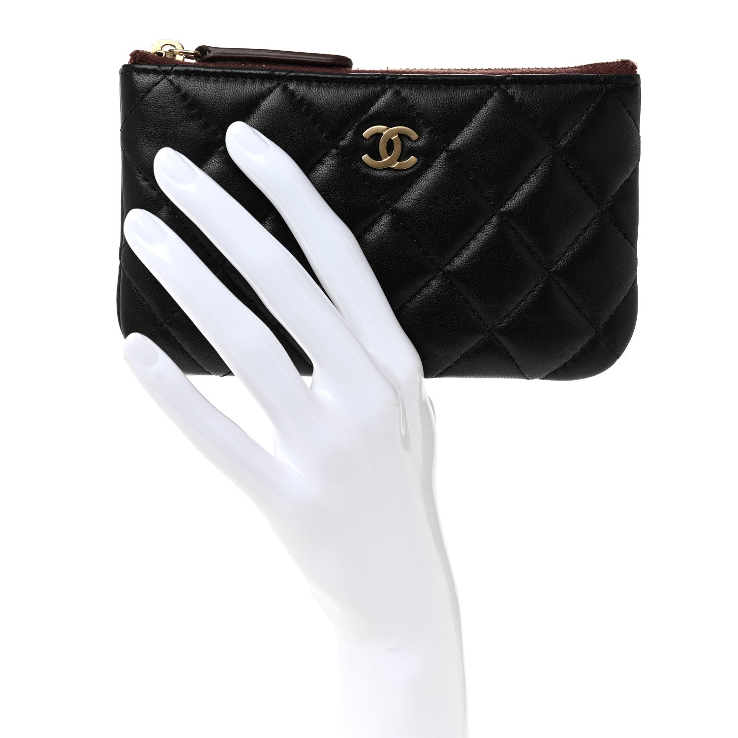 Chanel Lambskin Quilted Small Cosmetic Case Black 2 of 7