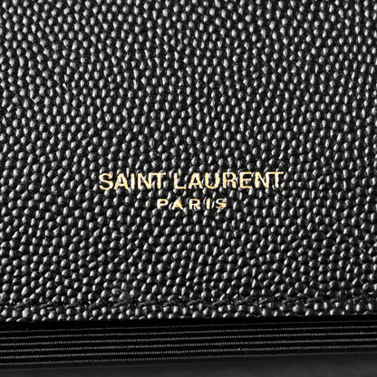 Saint Laurent Grain De Poudre Monogram Cassandre Clutch Black 6 of 8