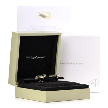 Van Cleef & Arpels 18K Yellow Gold Malachite Magic Alhambra Earrings 6 of 6