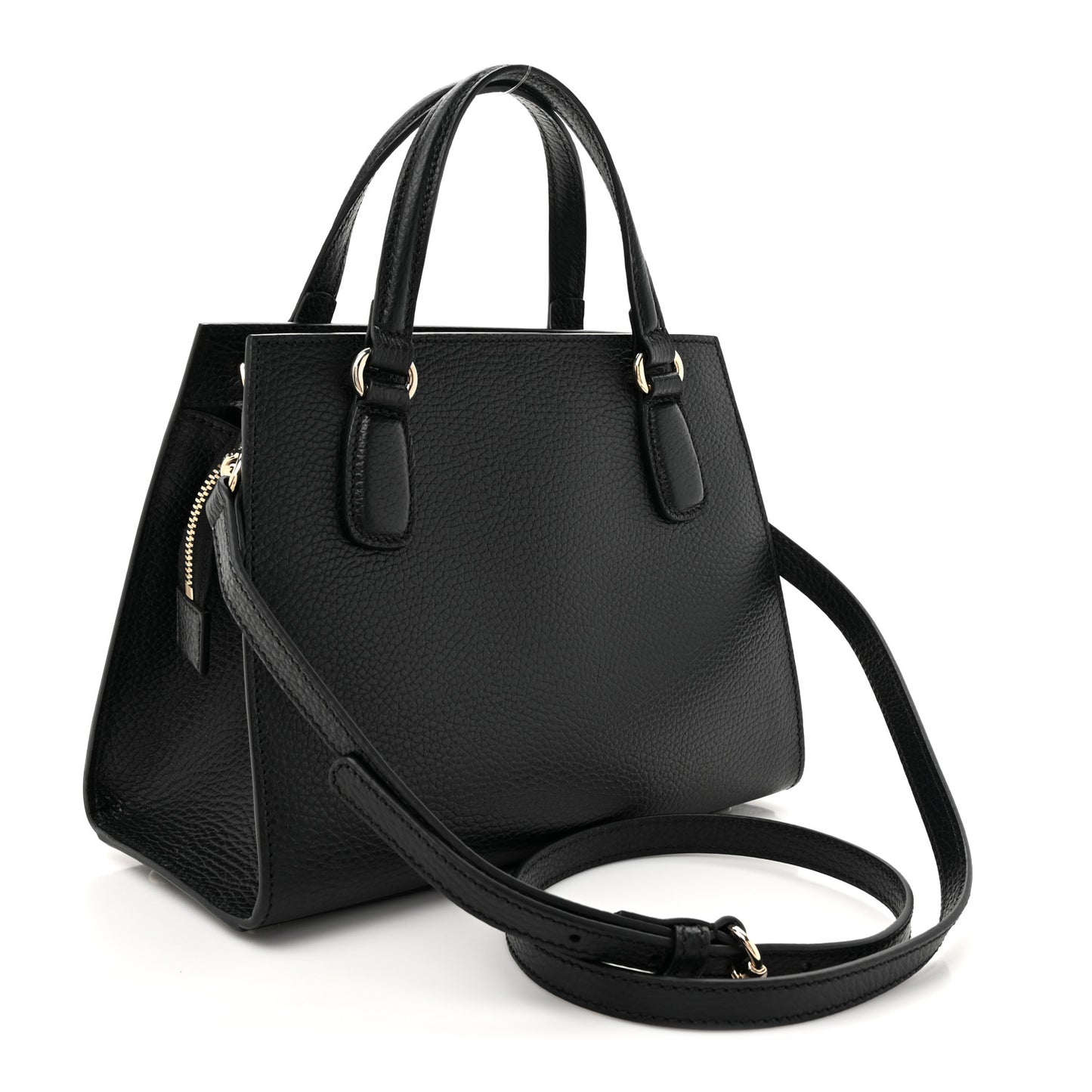 Dollar Calfskin Medium Soho Top Handle Satchel Black