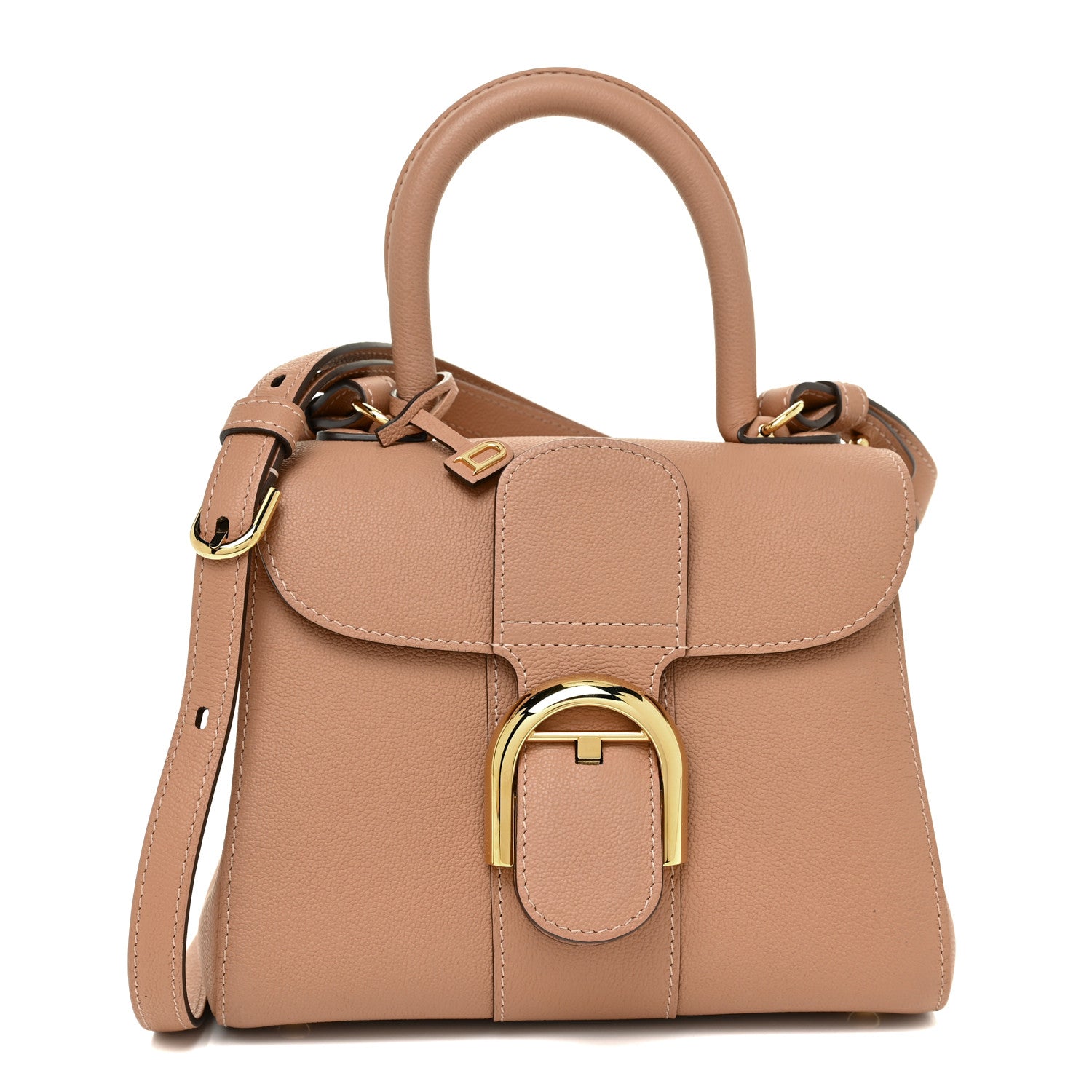 Delvaux Grained Calfskin Mini Brillant Satchel Nude 1 of 10