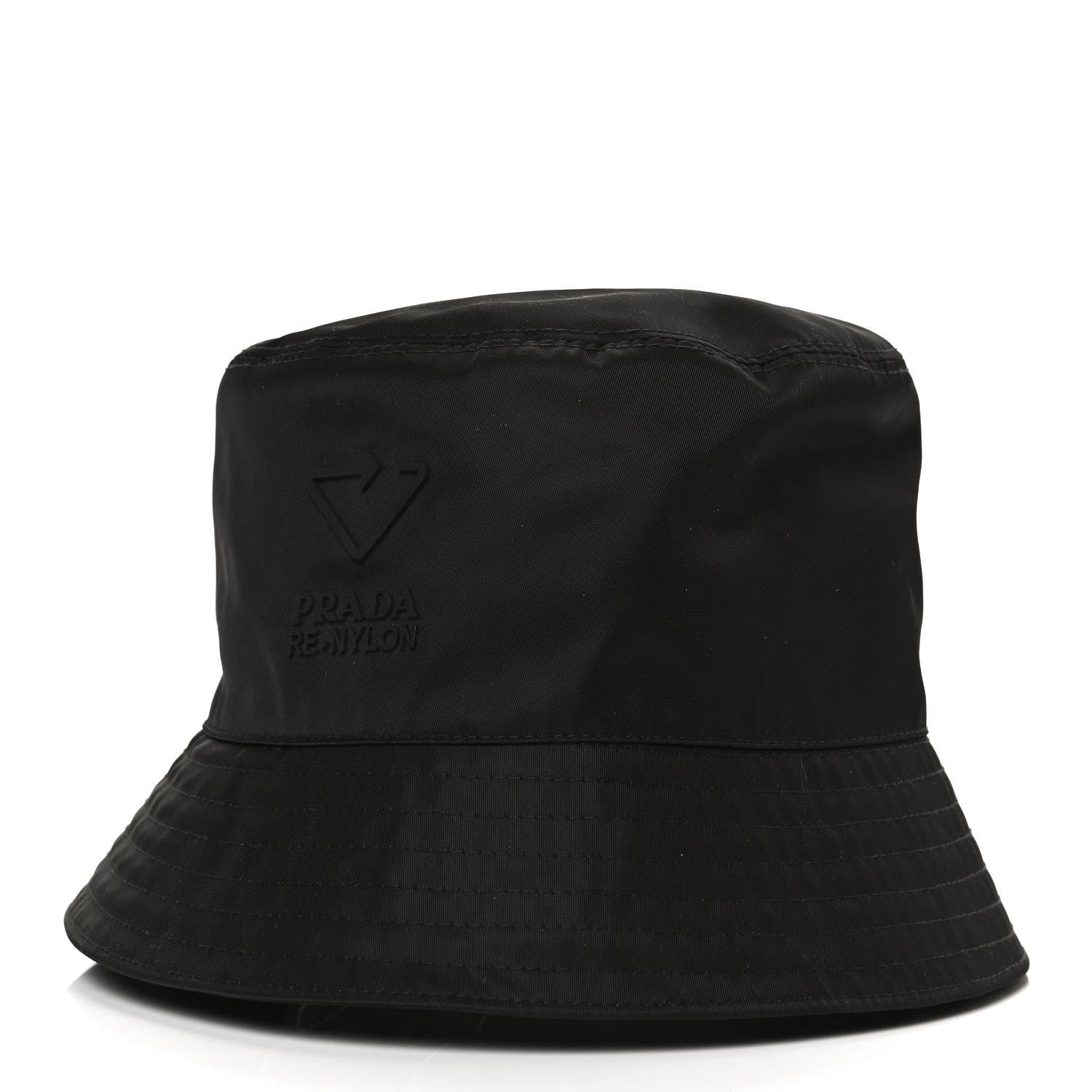 Prada Re-Nylon Saffiano Metal Triangle Logo Mens Bucket Hat XL Black 3 of 6