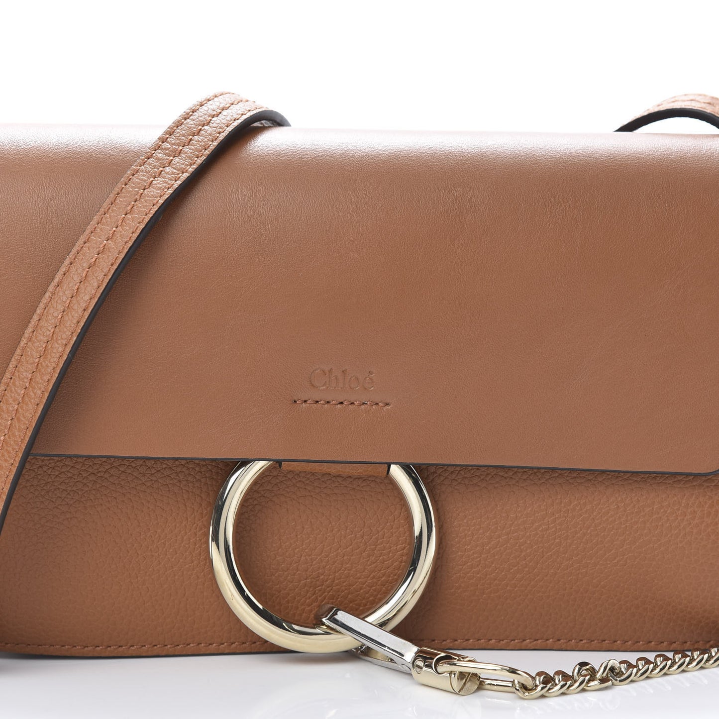 Calfskin Small Faye Shoulder Bag Tobacco