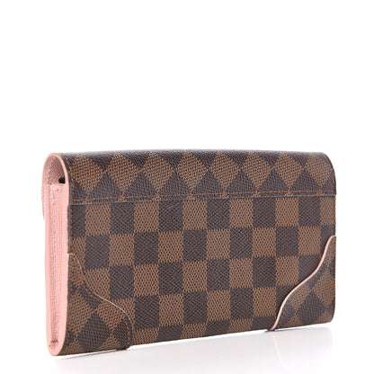 Louis Vuitton Damier Ebene Caissa Wallet Rose Ballerine 3 of 9