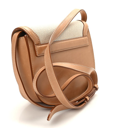 Saint Laurent Smooth Calfskin Cotton Canvas Small Kaia Satchel Natural Beige 3 of 9