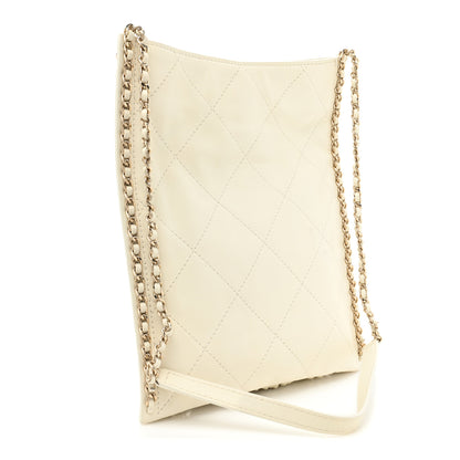 Chanel Calfskin Quilted Fringe Small Shopping Bag White 3 of 11