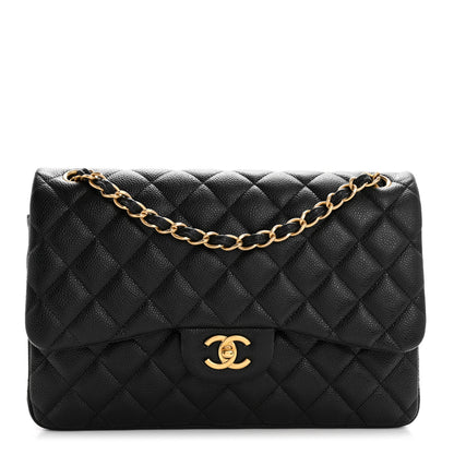 Chanel Caviar Quilted Jumbo Double Flap Black 1 of 10