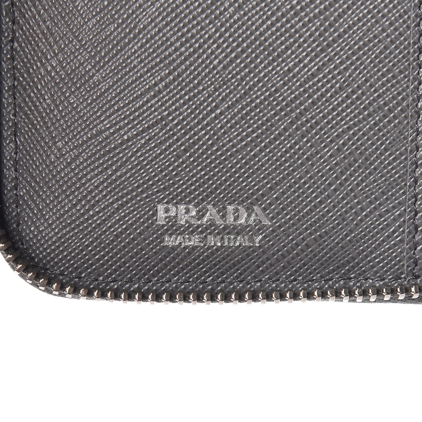 Saffiano Metal Zip Around Wallet Marmo
