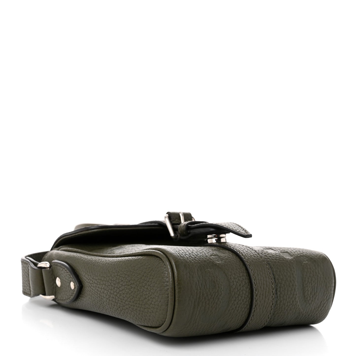 Piuma Calfskin Jumbo GG Embossed Small Messenger Bag Dark Green