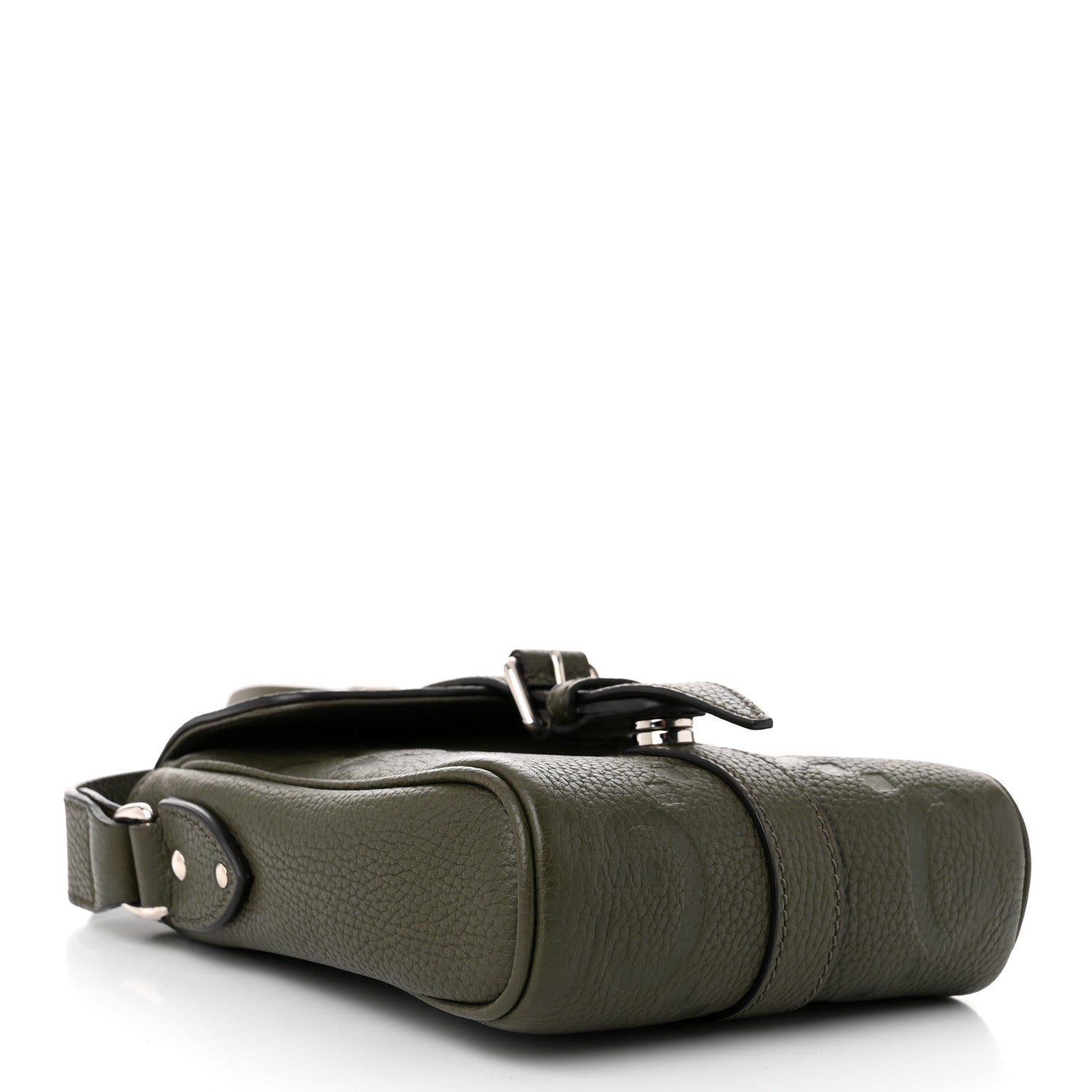 Gucci Piuma Calfskin Jumbo GG Embossed Small Messenger Bag Dark Green 4 of 11