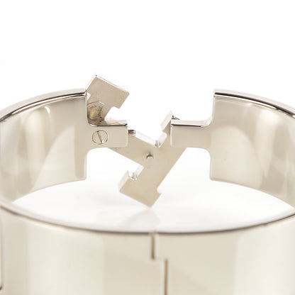Hermes Enamel Wide Clic Clac H Bracelet GM White 4 of 6
