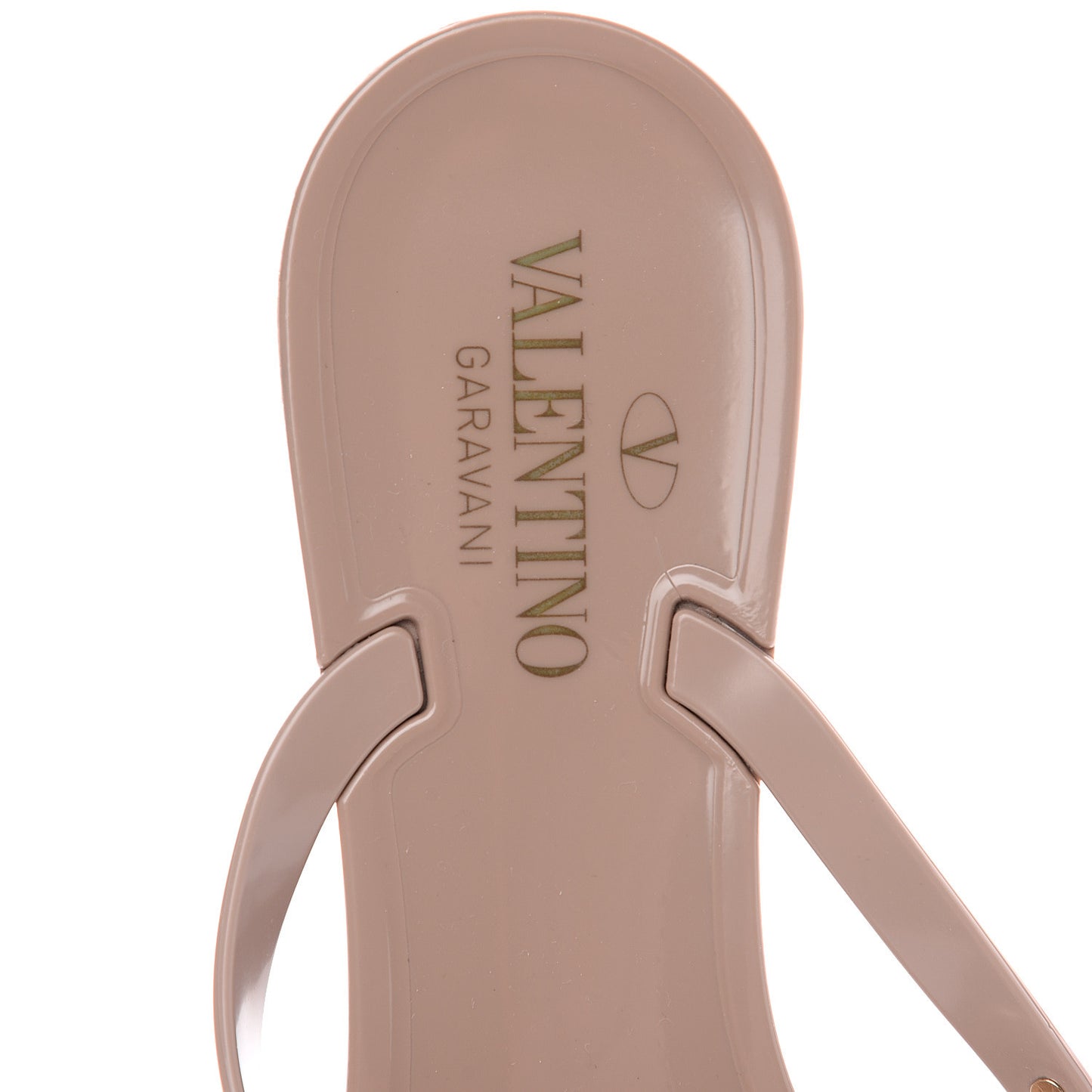 PVC Jelly Rockstud Bow Thong Sandals 40 Poudre