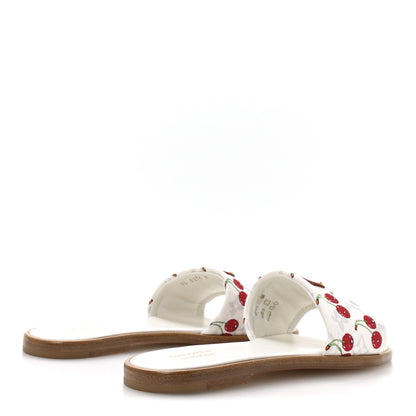 Louis Vuitton LV x TM Raffia Monogram Cerises Lily Flat Mule 39 White 5 of 8