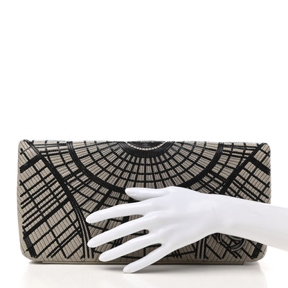 Chanel Calfskin Sequin Embellished Clutch Flap Grey Black 3 of 8