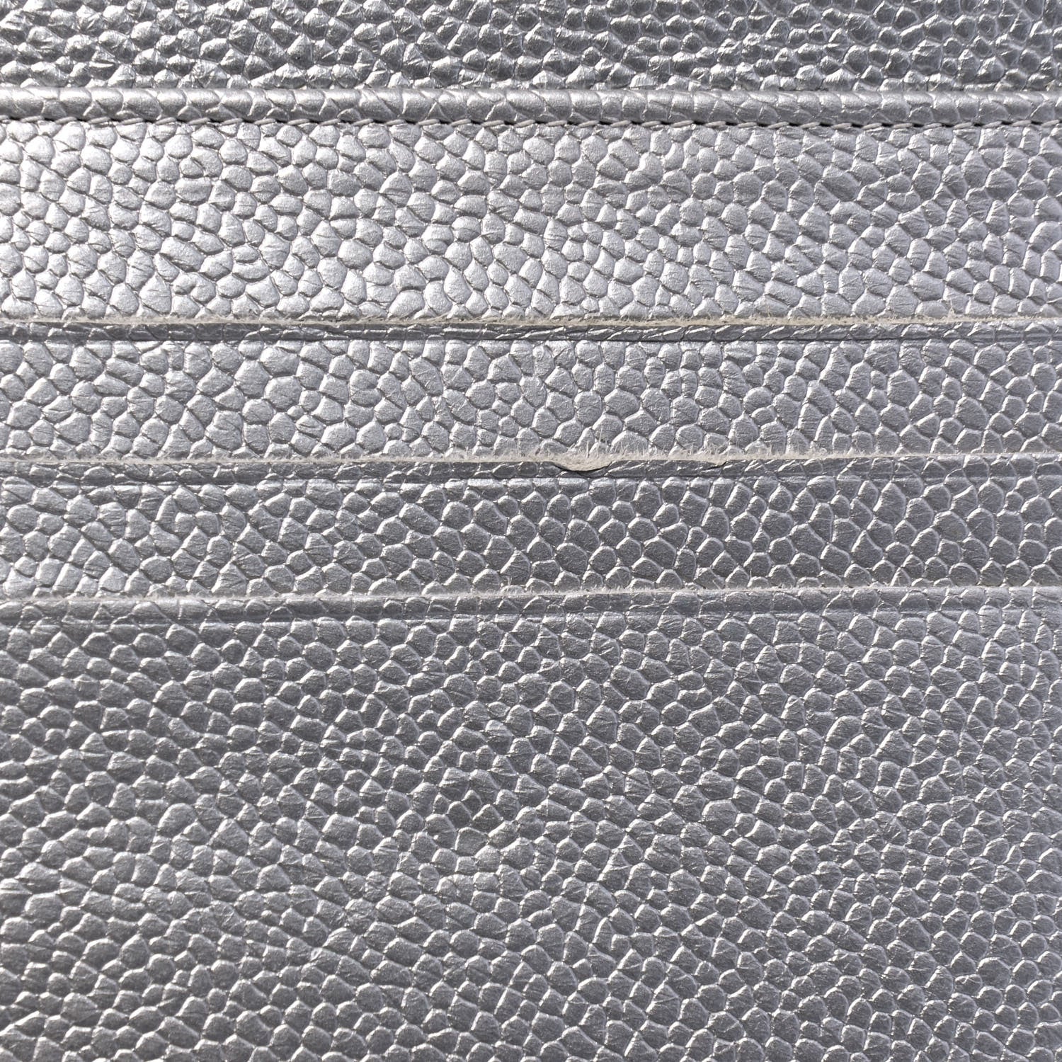 Chanel Metallic Caviar Quilted Compact Flap Wallet Silver 5 of 7