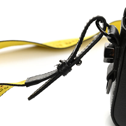 Off-White Saffiano Striped Mini Diag Binder Clip Bag Black White Yellow 12 of 12