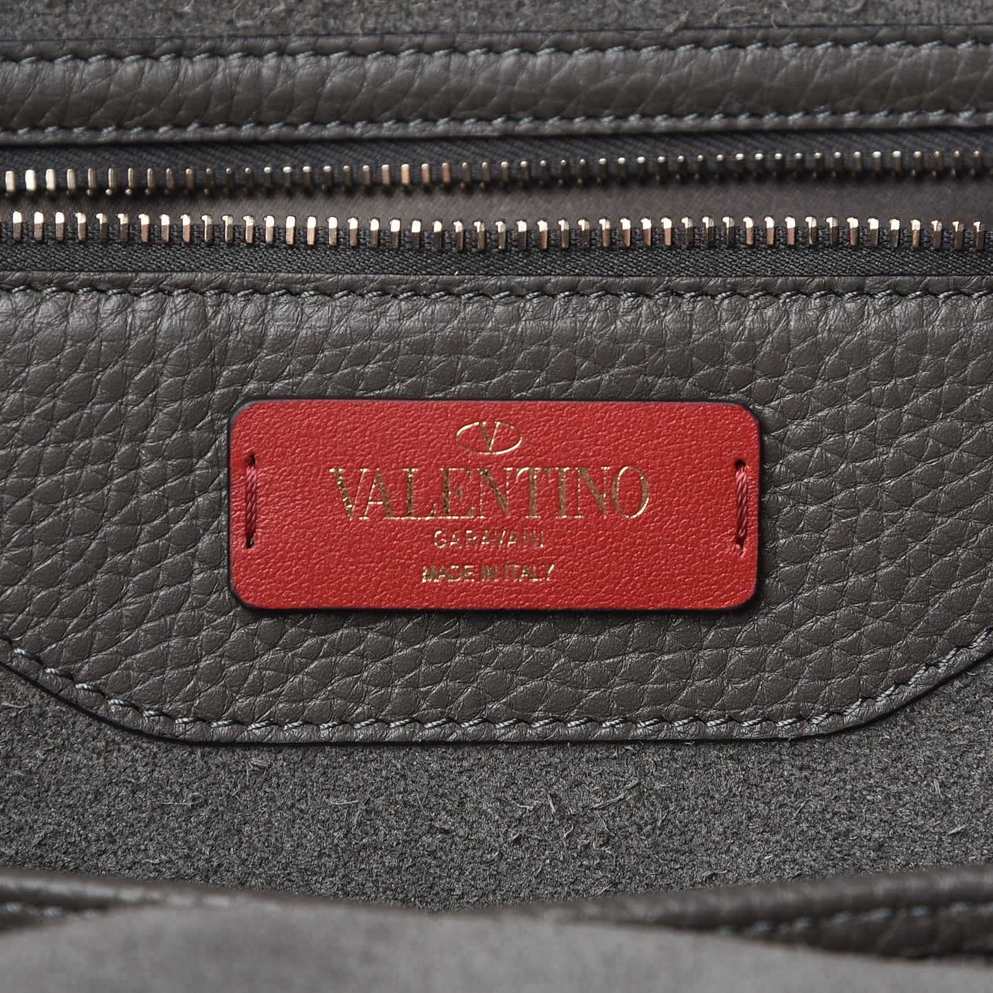 Grained Calfskin Rockstud Shoulder Tote Graphite