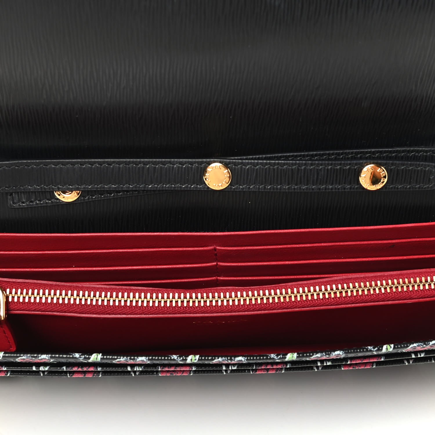 Prada Vitello Move Love Chain Wallet Black 4 of 4