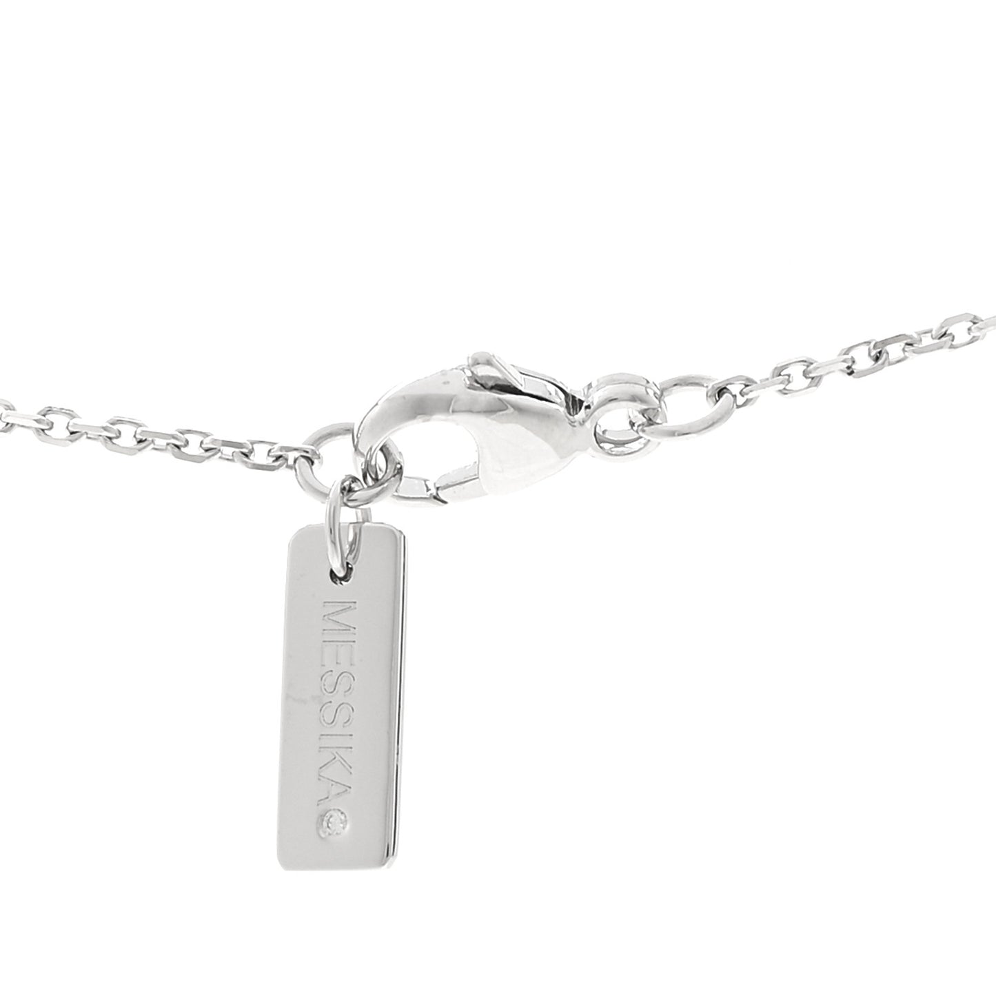 18K White Gold Diamond Baby Move Pave Necklace