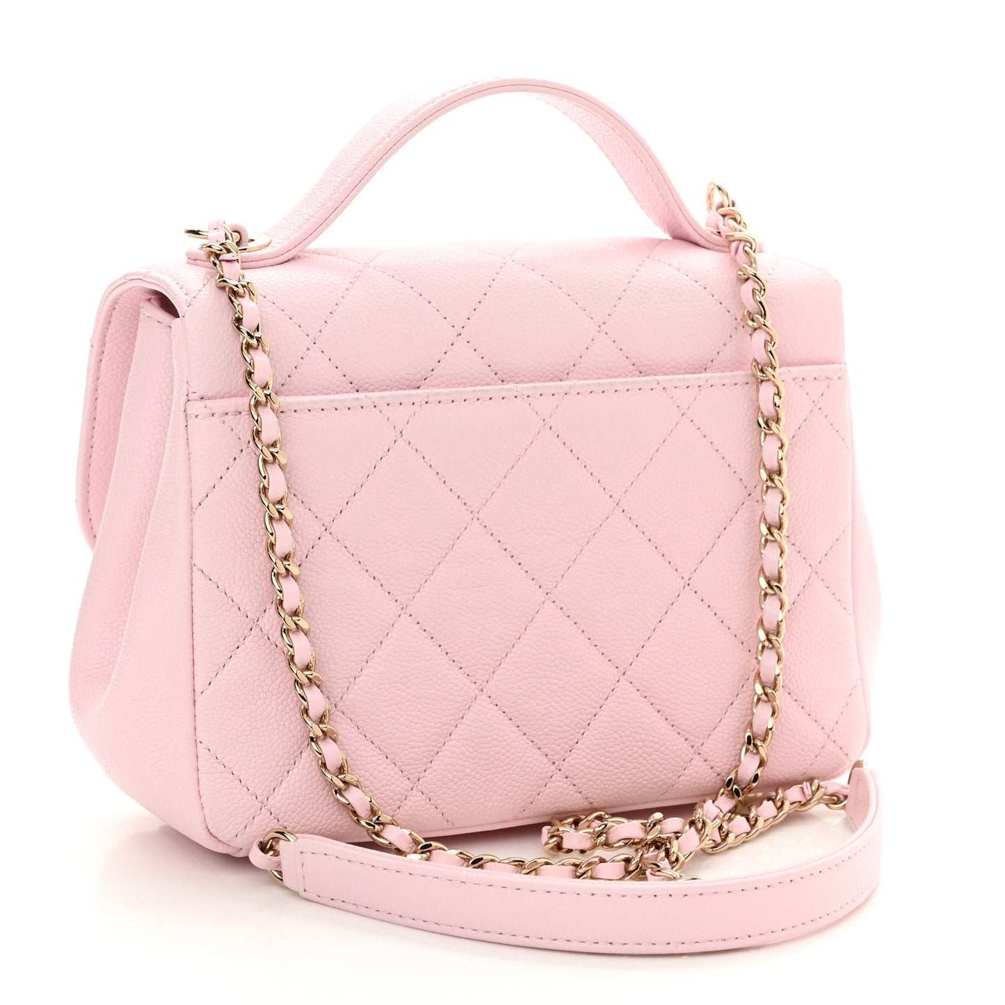 Caviar Quilted Small Business Affinity Flap Light Pink