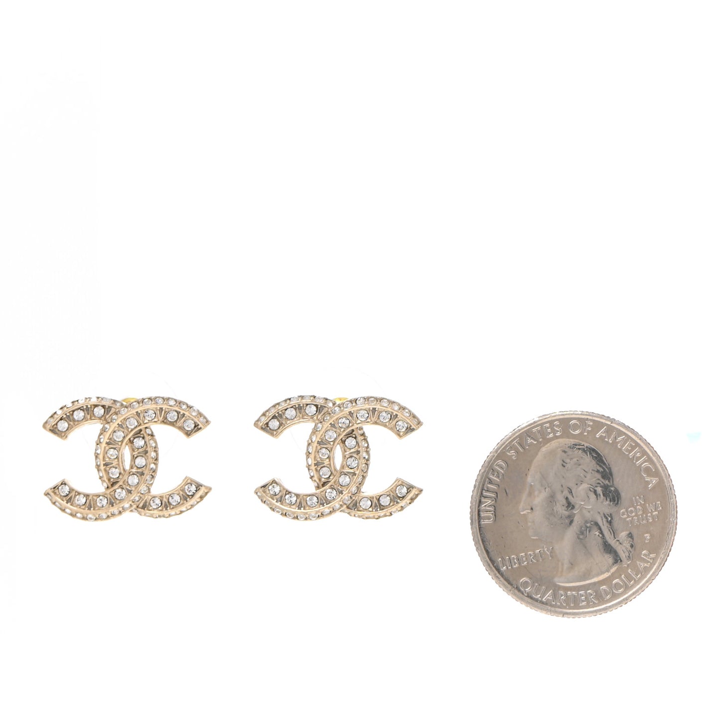 Crystal Timeless CC Earrings Light Gold