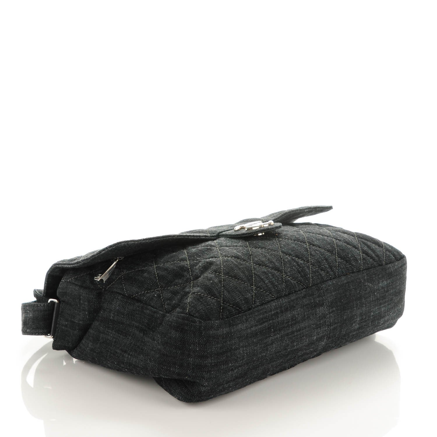 Chanel Denim Quilted Stretch Spirit Messenger Bag 4 of 8