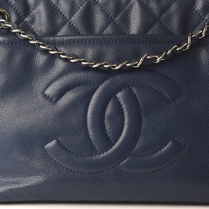 Chanel Caviar Quilted Timeless CC Soft Tote Navy Blue 10 of 10