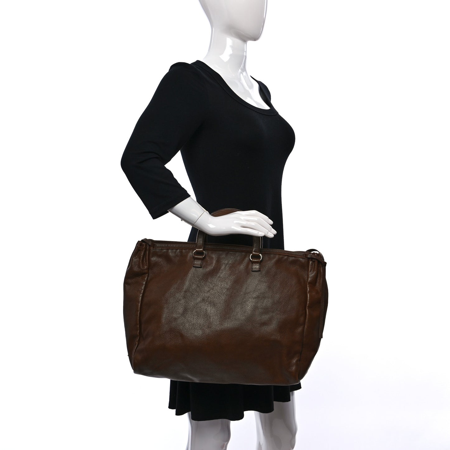 Vitello Daino Top Handle Tote Brown