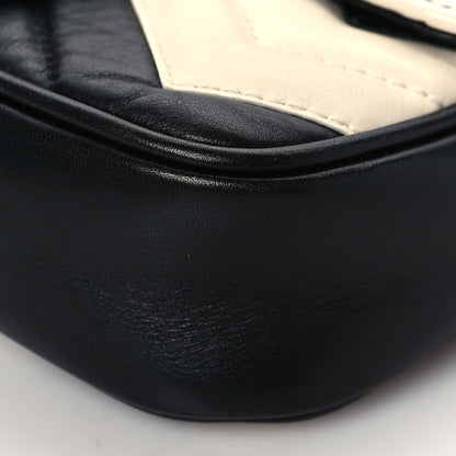 Gucci Calfskin Matelasse Super Mini GG Marmont Shoulder Bag Black White 10 of 10