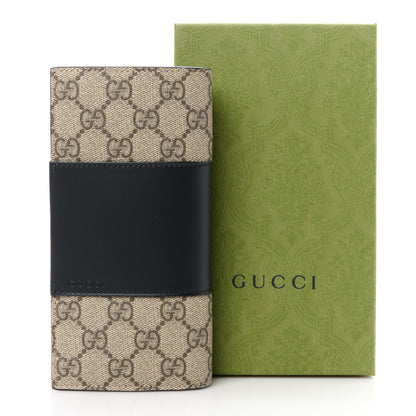 Gucci GG Supreme Monogram Selleria Calfskin Flap Wallet Beige Ebony Black 12 of 12