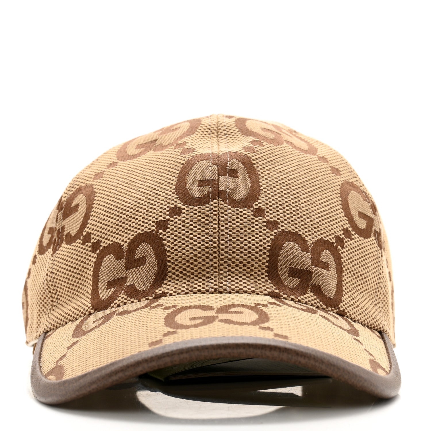 Gucci Monogram Jumbo GG Baseball Hat XL 59 Camel Ebony 3 of 10