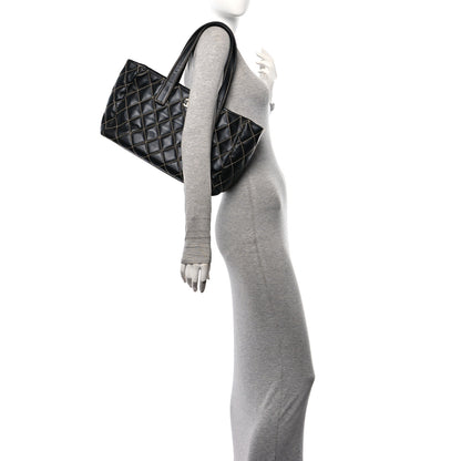 Chanel Calfskin Contrast Stitch Surpique Tote Black 2 of 12